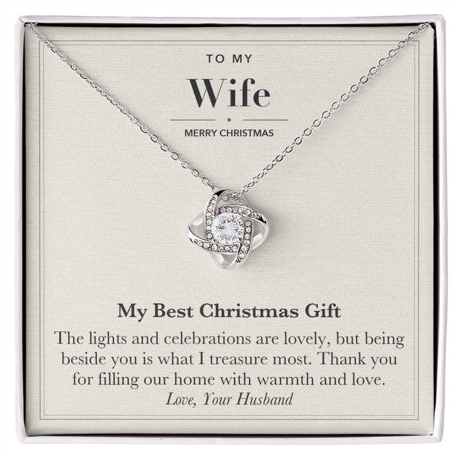 To My Wife Christmas Love Knot Necklace – My Best Christmas Gift