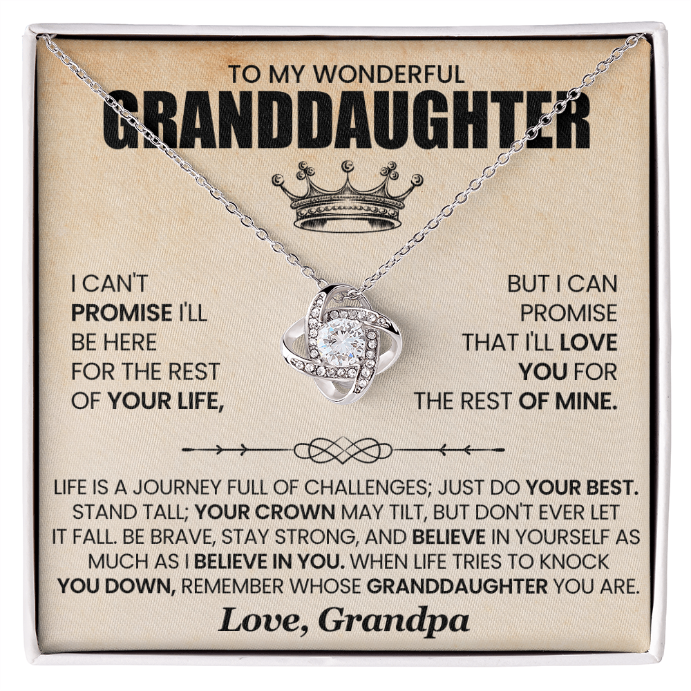 To My Granddaughter Necklace from Grandpa, Life Is a Journey Full of Challenges Just Do Your Best