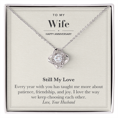 Load image into Gallery viewer, To My Wife Anniversary Love Knot Necklace – Still My Love

