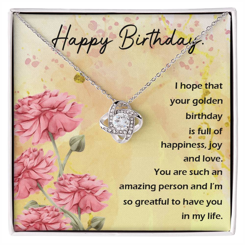 Unusual Birthday Gifts for Her, Love Knot Necklace for Her from the Heart