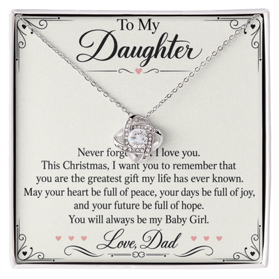 Load image into Gallery viewer, Daughter Christmas Love Knot Necklace from Dad - You Are My Greatest Gift
