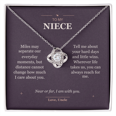 Load image into Gallery viewer, To My Niece, Close Across Miles - Love Knot Necklace
