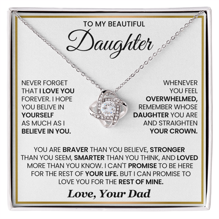 To My Daughter Necklace Birthday Gifts from Mother, You Are Braver Than You Believe