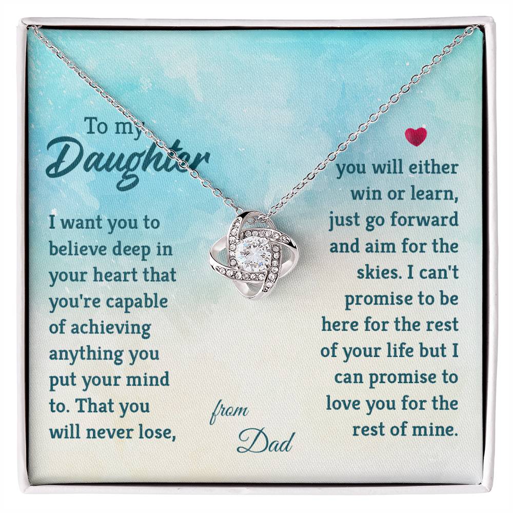 To My Daughter Necklace from Dad, I Promise to Love You for the Rest of Mine