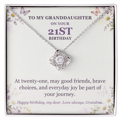 Load image into Gallery viewer, To My Granddaughter 21st Birthday Love Knot Necklace from Grandma

