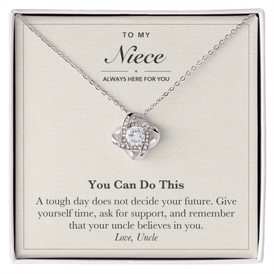 Load image into Gallery viewer, To My Niece Encouragement Love Knot Necklace – You Can Do This
