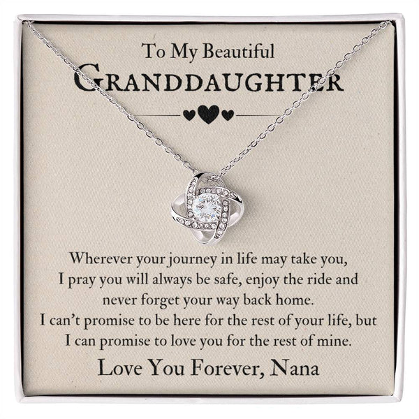 To My Beautiful Granddaughter Necklace from Nana, Never Forget Your Way Back Home