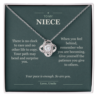 Load image into Gallery viewer, To My Niece, At Your Own Pace - Love Knot Necklace
