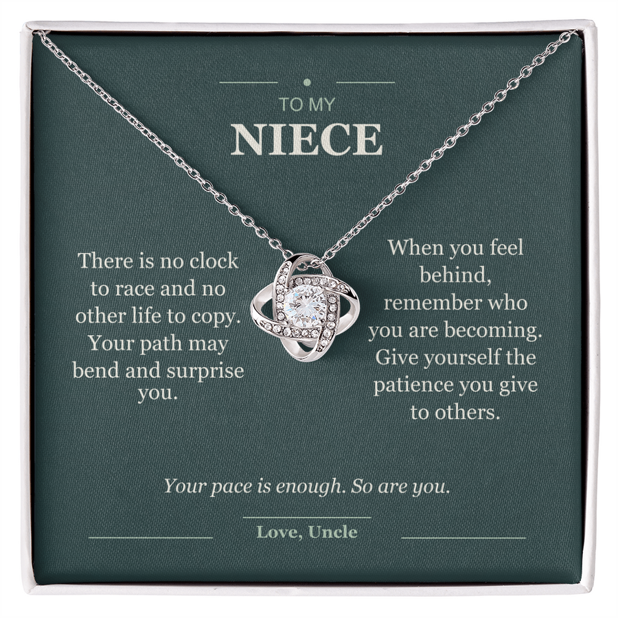 To My Niece, At Your Own Pace - Love Knot Necklace