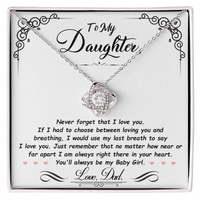 Load image into Gallery viewer, To My Daughter Necklace from Mom and Dad, Birthday, Graduation, Christmas Love Knot Necklace for Her
