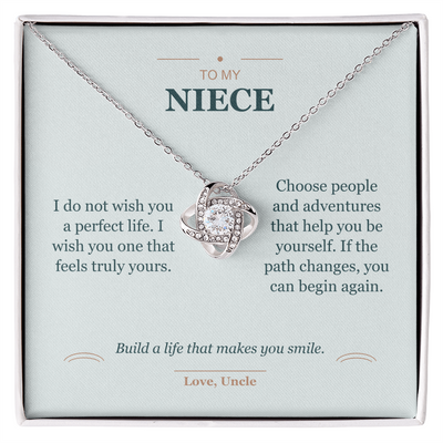 Load image into Gallery viewer, To My Niece, A Life That Feels Like Yours - Love Knot Necklace
