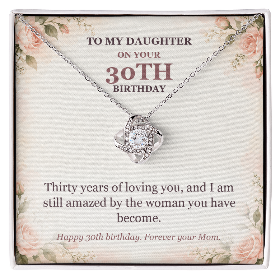 To My Daughter 30th Birthday Love Knot Necklace from Mom