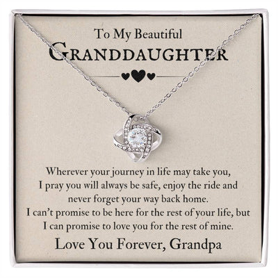 Load image into Gallery viewer, To My Beautiful Granddaughter Necklace from Grandpa, Never Forget Your Way Back Home
