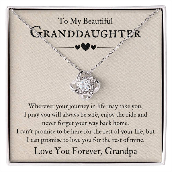 To My Beautiful Granddaughter Necklace from Grandpa, Never Forget Your Way Back Home