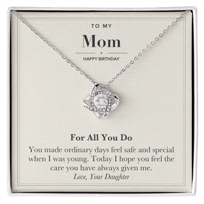Load image into Gallery viewer, To My Mom Birthday Love Knot Necklace – For All You Do

