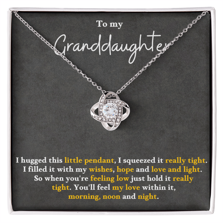 To My Granddaughter Love Knot Necklace Perfect Birthday Christmas Gifts from Grandma Grandpa