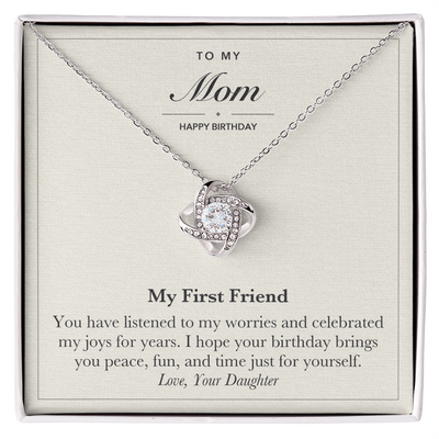Load image into Gallery viewer, To My Mom Birthday Love Knot Necklace – My First Friend
