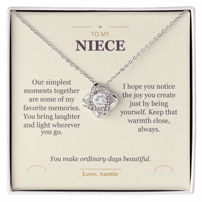 Load image into Gallery viewer, To My Niece, The Joy You Bring - Love Knot Necklace
