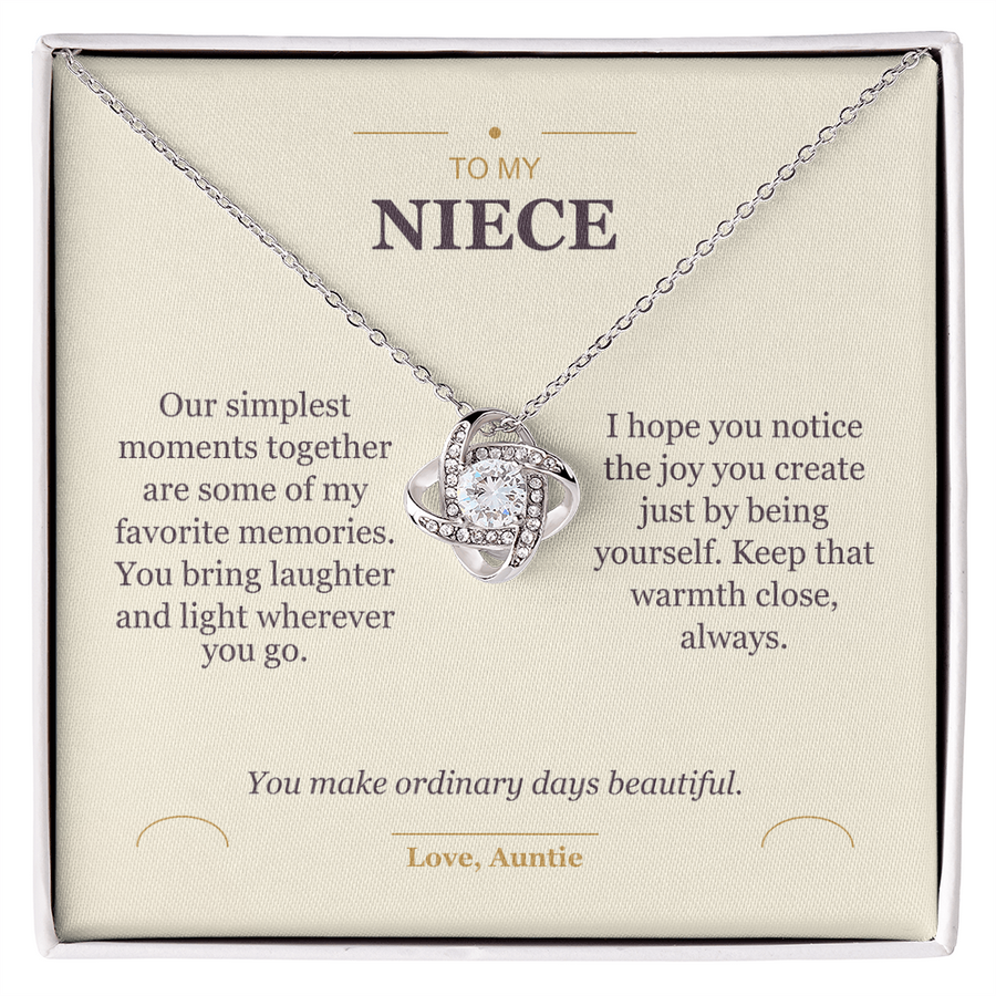 To My Niece, The Joy You Bring - Love Knot Necklace