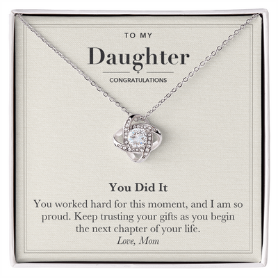 Load image into Gallery viewer, To My Daughter Graduation Love Knot Necklace – You Did It

