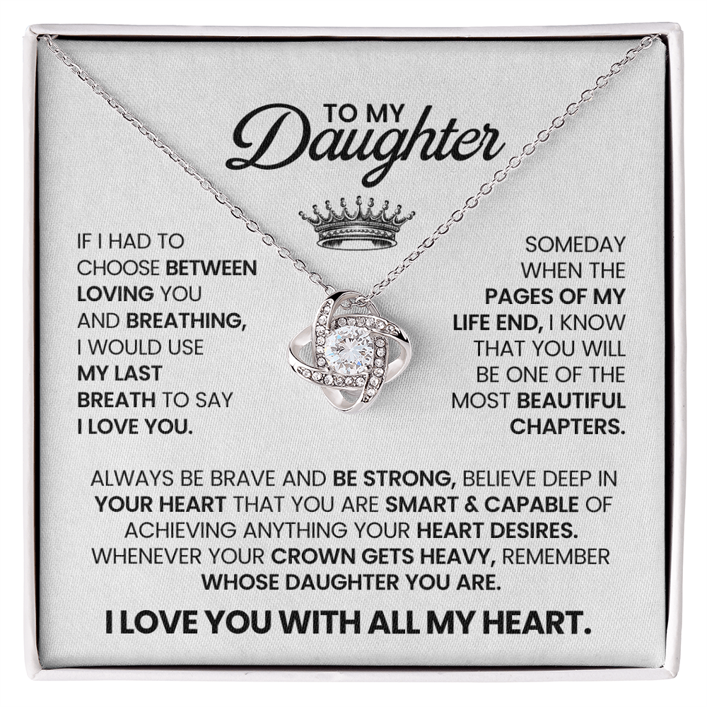 Birthday Daughter Necklace, When the Pages of My Life End You Will Be the Most Beautiful Chapters