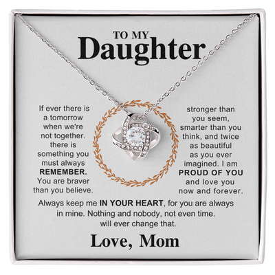 Load image into Gallery viewer, To My Daughter Necklace – Love Knot Pendant, Never Forget I Love You Gift from Dad
