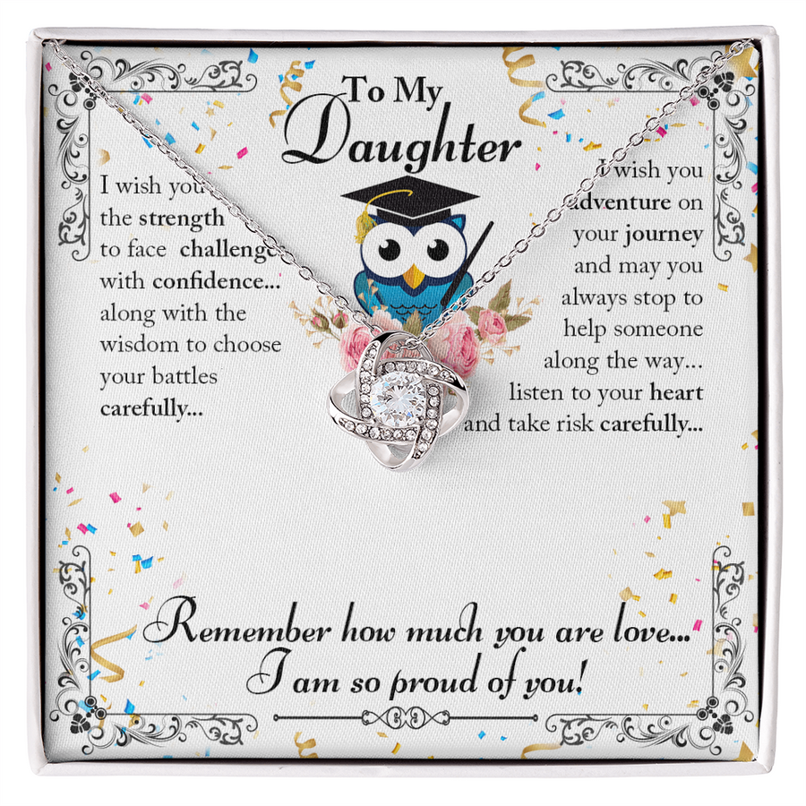 To My Beautiful Daughter Necklace from Mom – Congratulations Gift for Graduation or Birthday