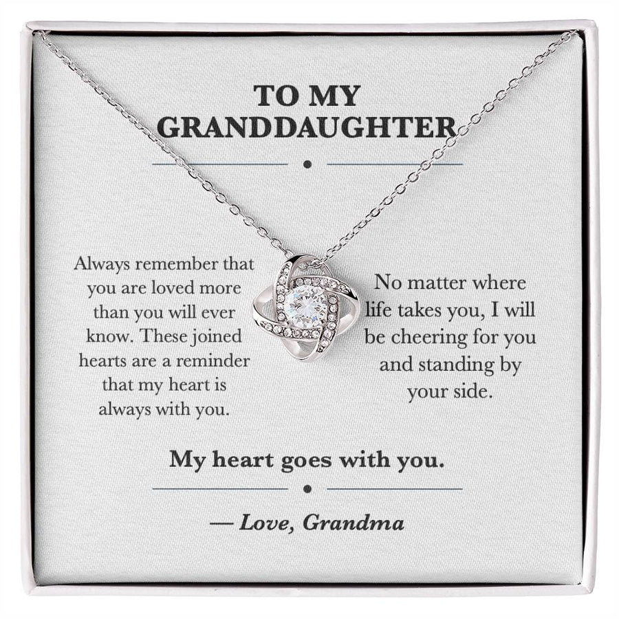 To My Granddaughter Love Knot Necklace Gift from Grandma