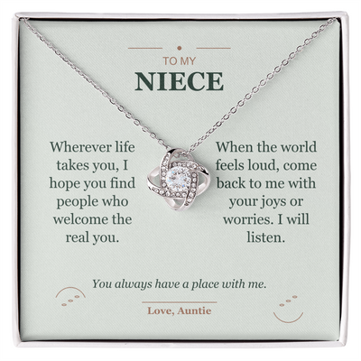 Load image into Gallery viewer, To My Niece, A Place to Come Back - Love Knot Necklace
