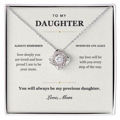 Load image into Gallery viewer, To My Daughter Deeply Loved Love Knot Necklace Gift from Mom
