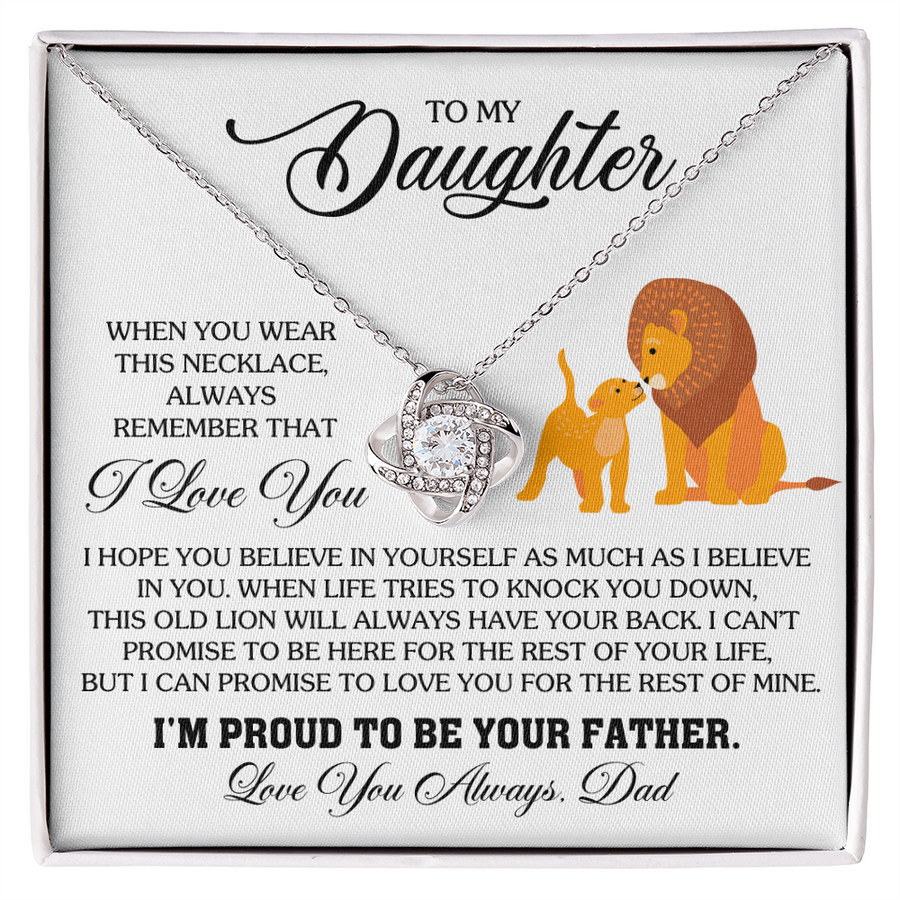 To My Daughter Necklace from Dad, Birthday Gifts for Daughter, I'm Proud to Be Your Father