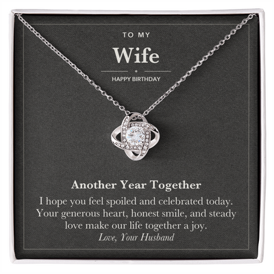 Load image into Gallery viewer, To My Wife Birthday Love Knot Necklace – Another Year Together
