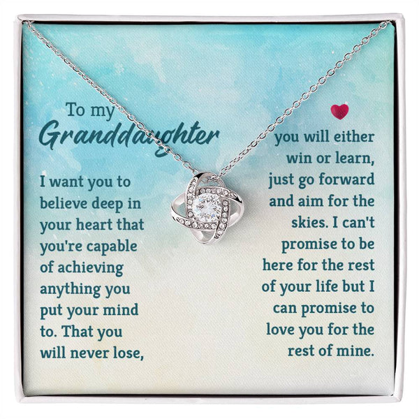Granddaughter Necklace from Grandma, Special Birthday Gifts for Granddaughter from Nana