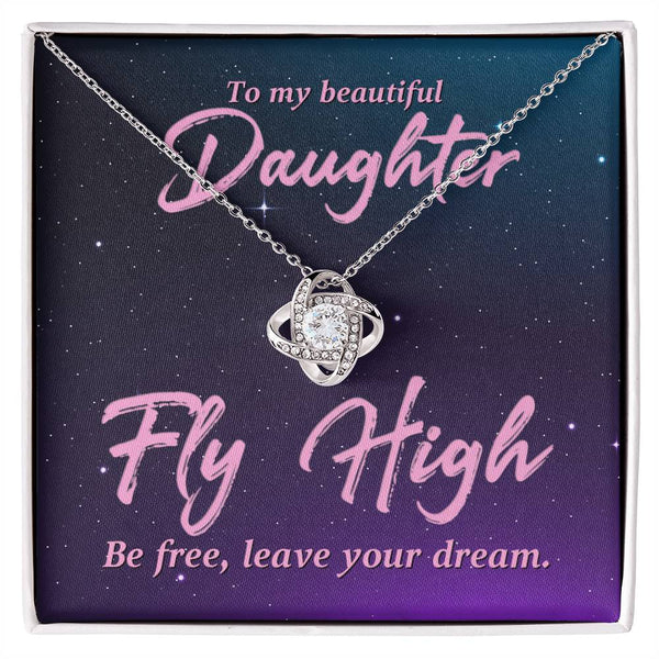 To My Beautiful Daughter Necklace from Mom and Dad, Fly High Be Free, Leave Your Dream