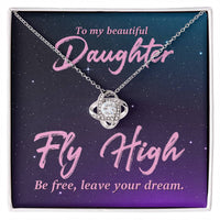 Load image into Gallery viewer, To My Beautiful Daughter Necklace from Mom and Dad, Fly High Be Free, Leave Your Dream
