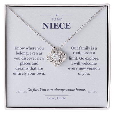 Load image into Gallery viewer, To My Niece, Roots and Wings - Love Knot Necklace
