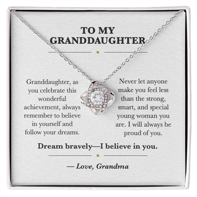 Load image into Gallery viewer, To My Granddaughter Graduation Love Knot Necklace Gift from Grandma
