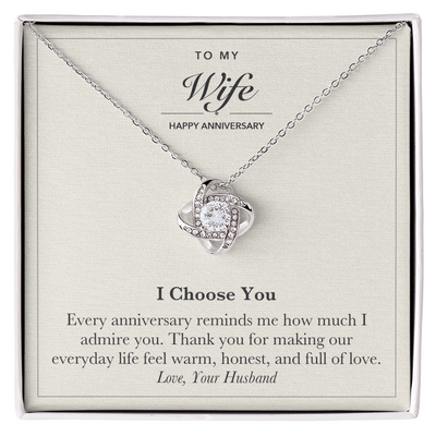 Load image into Gallery viewer, To My Wife Anniversary Love Knot Necklace – I Choose You
