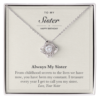 Load image into Gallery viewer, To My Sister Birthday Love Knot Necklace – Always My Sister
