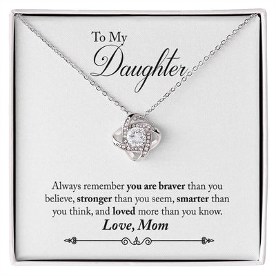 Load image into Gallery viewer, To My Daughter Necklace Gifts from Mom, Remember You Are Braver Than You Think
