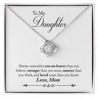 Load image into Gallery viewer, To My Daughter Necklace Gifts from Mom, Remember You Are Braver Than You Think
