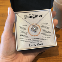 Load image into Gallery viewer, To My Daughter Necklace – Love Knot Pendant, Never Forget I Love You Gift from Dad
