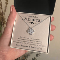 Load image into Gallery viewer, To My Badass Daughter Necklace from Dad, You Are Loved, Chosen, You Are a Daughter of the King
