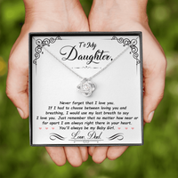 Load image into Gallery viewer, To My Daughter Necklace from Mom and Dad, Birthday, Graduation, Christmas Love Knot Necklace for Her
