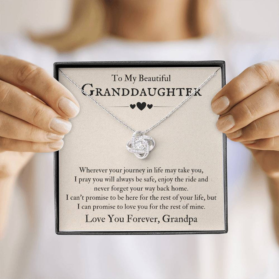 To My Beautiful Granddaughter Necklace from Grandpa, Never Forget Your Way Back Home