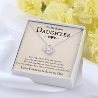 Load image into Gallery viewer, To My Badass Daughter Necklace from Dad, You Are Loved, Chosen, You Are a Daughter of the King
