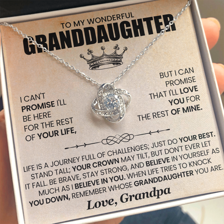 To My Granddaughter Necklace from Grandpa, Life Is a Journey Full of Challenges Just Do Your Best