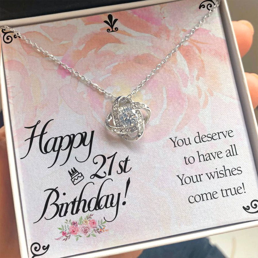 Unique 21st Birthday Gifts for Her, 21st Birthday Gifts for Her, Love Knot Necklace Gifts