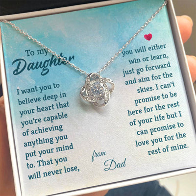 Load image into Gallery viewer, To My Daughter Necklace from Dad, I Promise to Love You for the Rest of Mine
