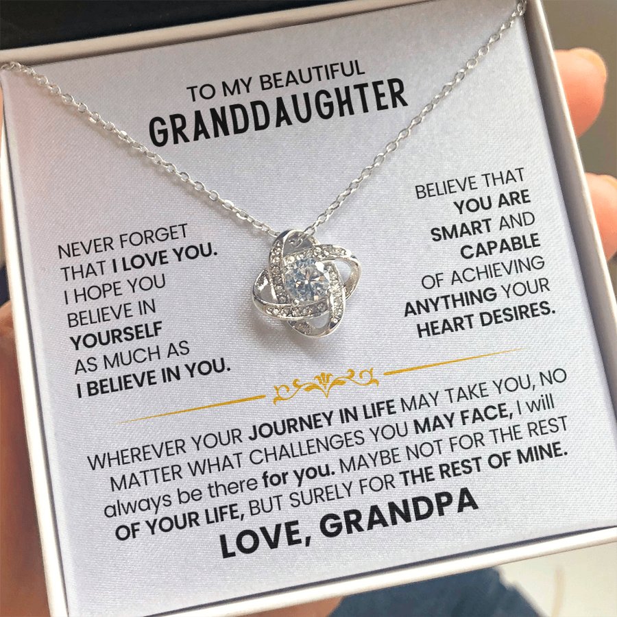 To My Beautiful Granddaughter Necklace, Believe in Yourself as Much as I Believe in You